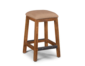 Sunset Trading Rustic City 24" Stool| Upholstered | Backless