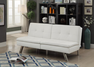Chrissy Convertible Futon Sofa In White