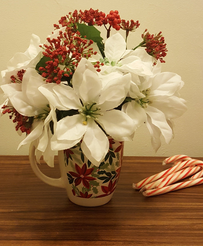 Faux Poinsettia - White