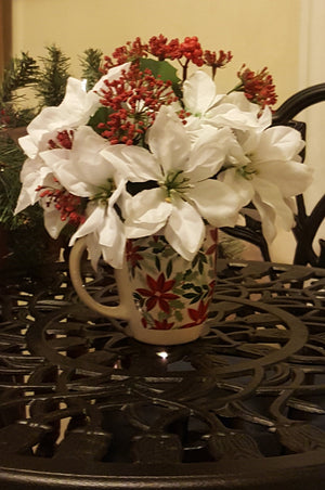 Faux Poinsettia - White