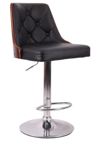 Wood-Accented Leather Bar Stool (set of 2)  #2375