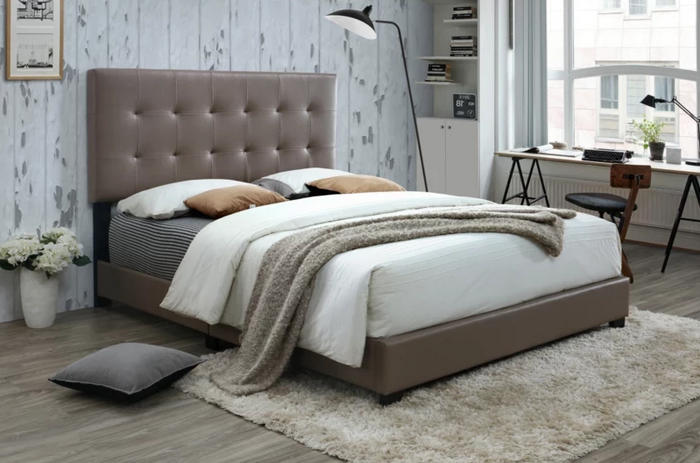 Upholstered Bed  7102 Taupe