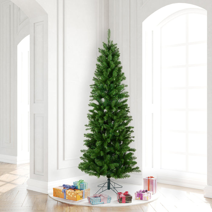 Vickerman-7.5'-Salem-Pencil-Pine-Artificial-Christmas-Tree,-Unlit