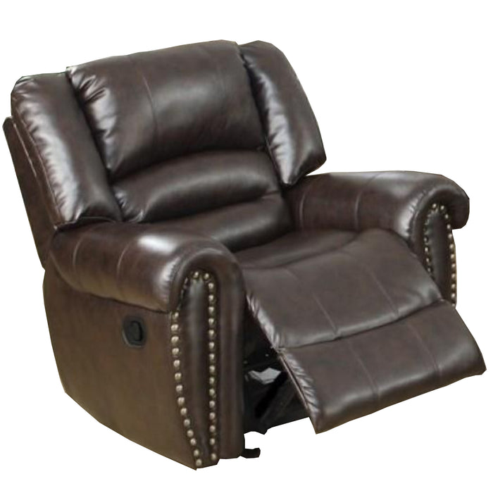 Bonded Leather & Plywood Recliner/Glider, Brown