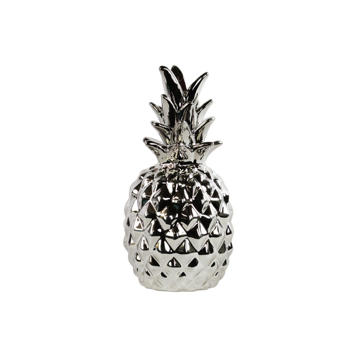 Elegant Pineapple Figurine In Ceramic, Silver