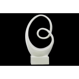 Abstract Ceramic Sculpture In Glossy White