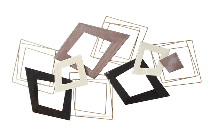 Metal Wall Decor with Geometric Pattern, Multicolor