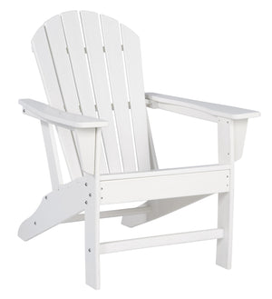 Contemporary Plastic Adirondack Chair with Slatted Back, White