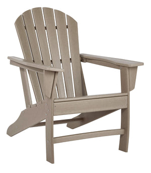 Contemporary Plastic Adirondack Chair with Slatted Back, Brown