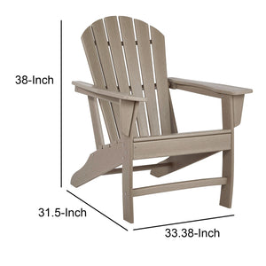 Contemporary Plastic Adirondack Chair with Slatted Back, Brown