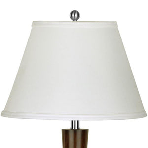 Metal Table Lamp with Sleek Conical Support, Silver and Brown