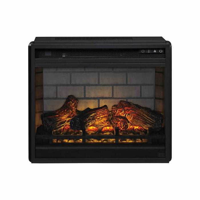 23.75 Inch Metal Fireplace Inset with 7 Level Temperature Setting, Black