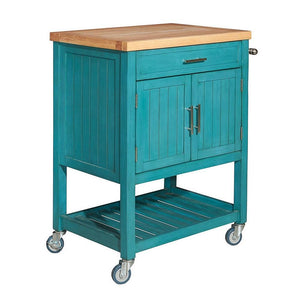Wooden Kitchen Cart, Blue