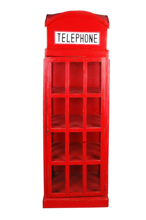 Sunset Trading Cottage English Phone Booth Cabinet | Distressed Red