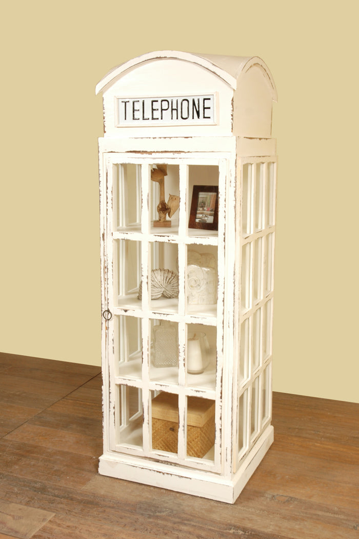Sunset Trading Cottage English Phone Booth Cabinet | Distressed White