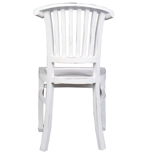 Sunset Trading Cottage Whitewashed Slat Back Chair | Set of 2