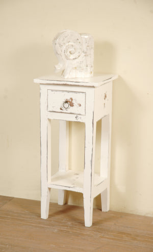 Sunset Trading Cottage Narrow Side Table | Heavy Distressed | White Washed