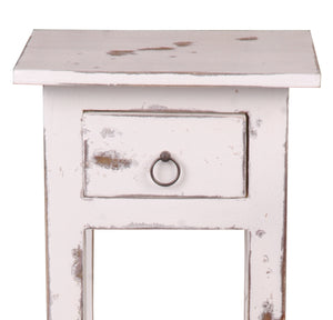 Sunset Trading Cottage Narrow Side Table | Heavy Distressed | White Washed