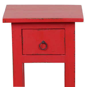 Sunset Trading Cottage Narrow Side Table | Distressed | Antique Red