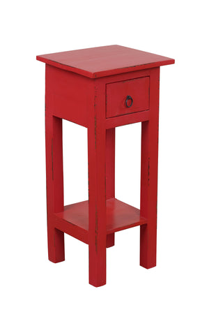 Sunset Trading Cottage Narrow Side Table | Distressed | Antique Red