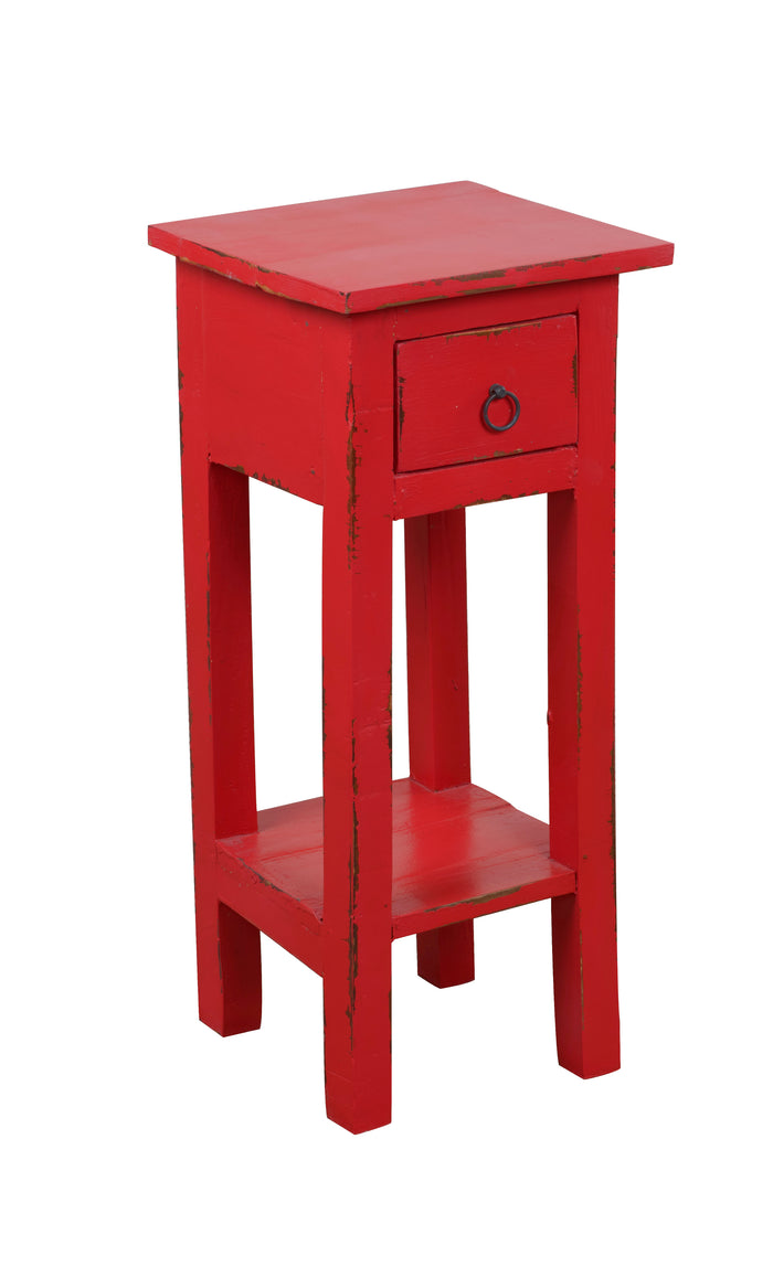 Sunset Trading Cottage Narrow Side Table | Distressed | Red