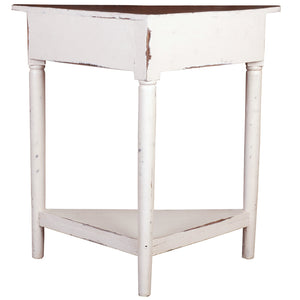 Sunset Trading Cottage Corner Table | Distressed | White | Raftwood