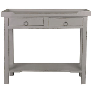 Sunset Trading Cottage Console Table | 2 Drawers | Shelf | Antique Gray