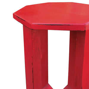 Sunset Trading Cottage Octagon Side Table | Antique Red