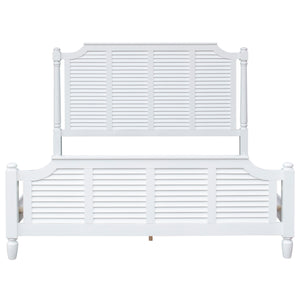 Sunset Trading White Shutter Wood Queen Bed