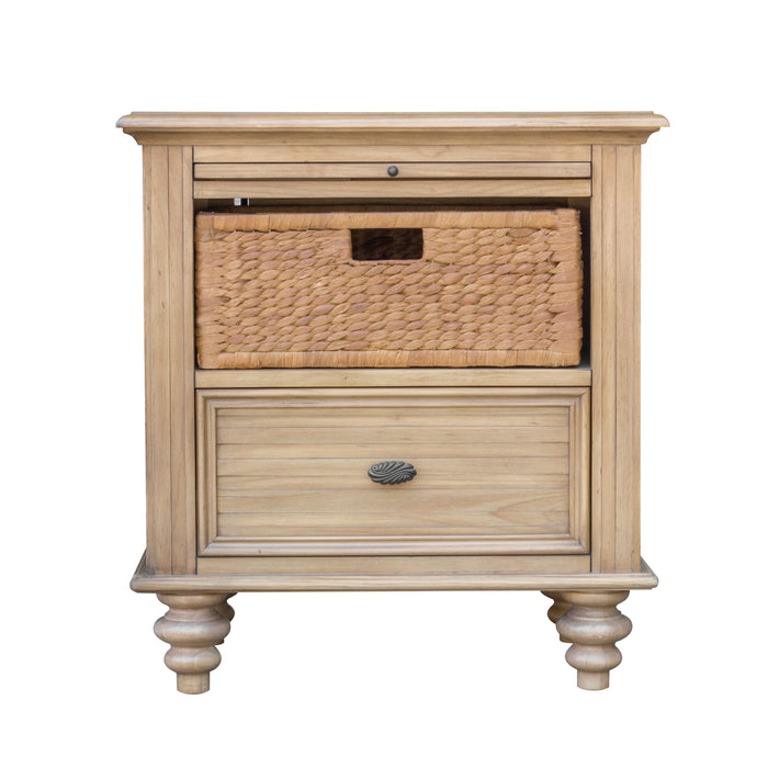 Sunset Trading Vintage Casual Nightstand with Basket