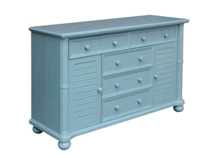 Sunset Trading Cool Breeze Bedroom Dresser | 5 Drawers | 2 Cabinets