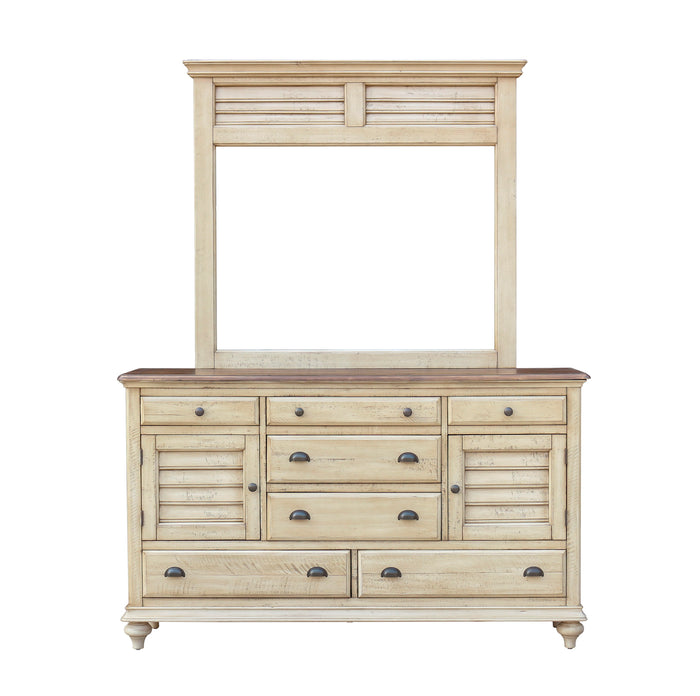 Sunset Trading Shades of Sand Dresser with Shutter Mirror