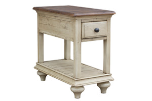 Sunset Trading Shades of Sand End Table | Narrow | Drawer | Shelf