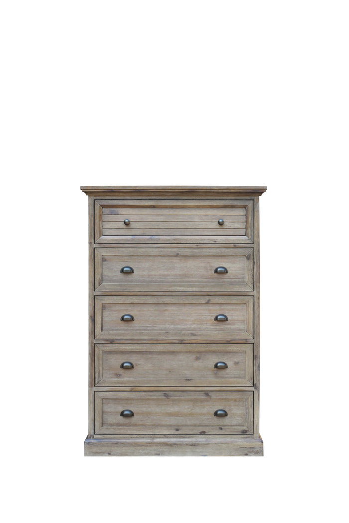 Sunset Trading Solstice Grey 5 Drawer Bedroom Chest