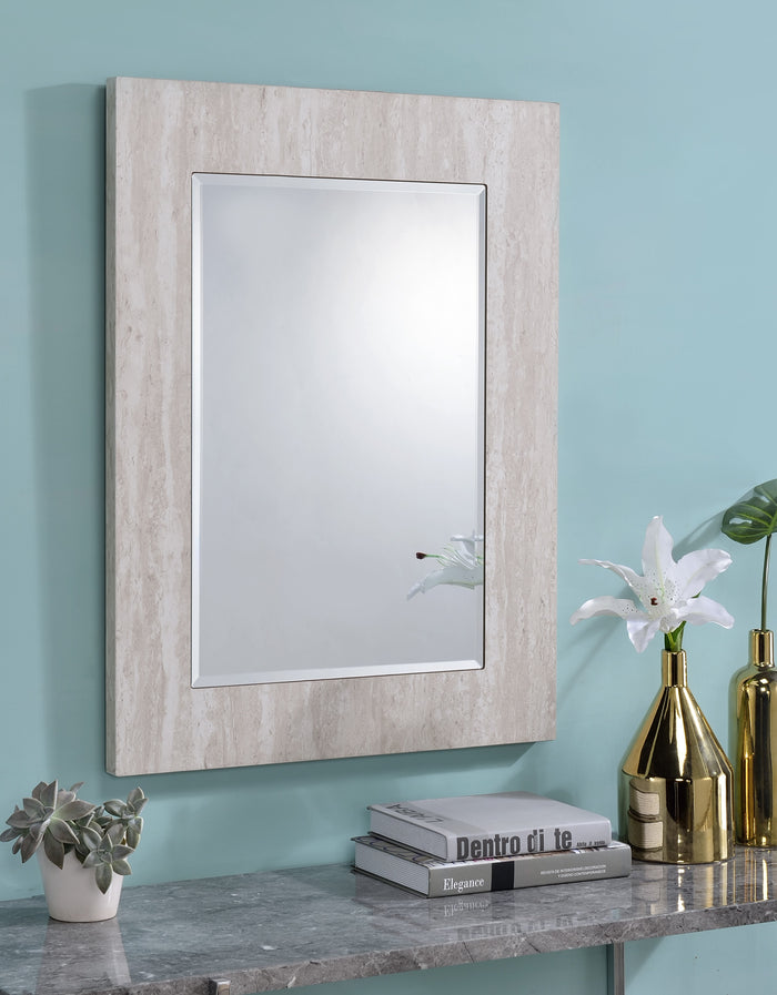 White Oak Recatangular Accent Wall Mirror