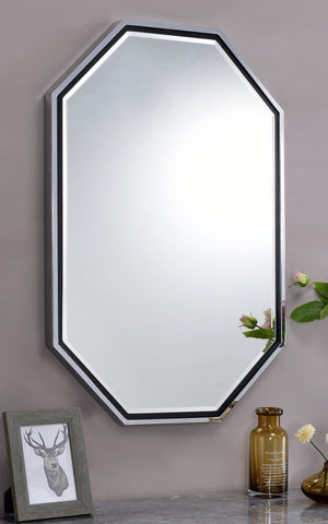 Jason Octagon Beveled Wall Mirror, Chrome
