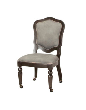 Sunset Trading Vegas Gaming and Dining Chair | Gray Wood | Nailheads | Casters | Set of 2 