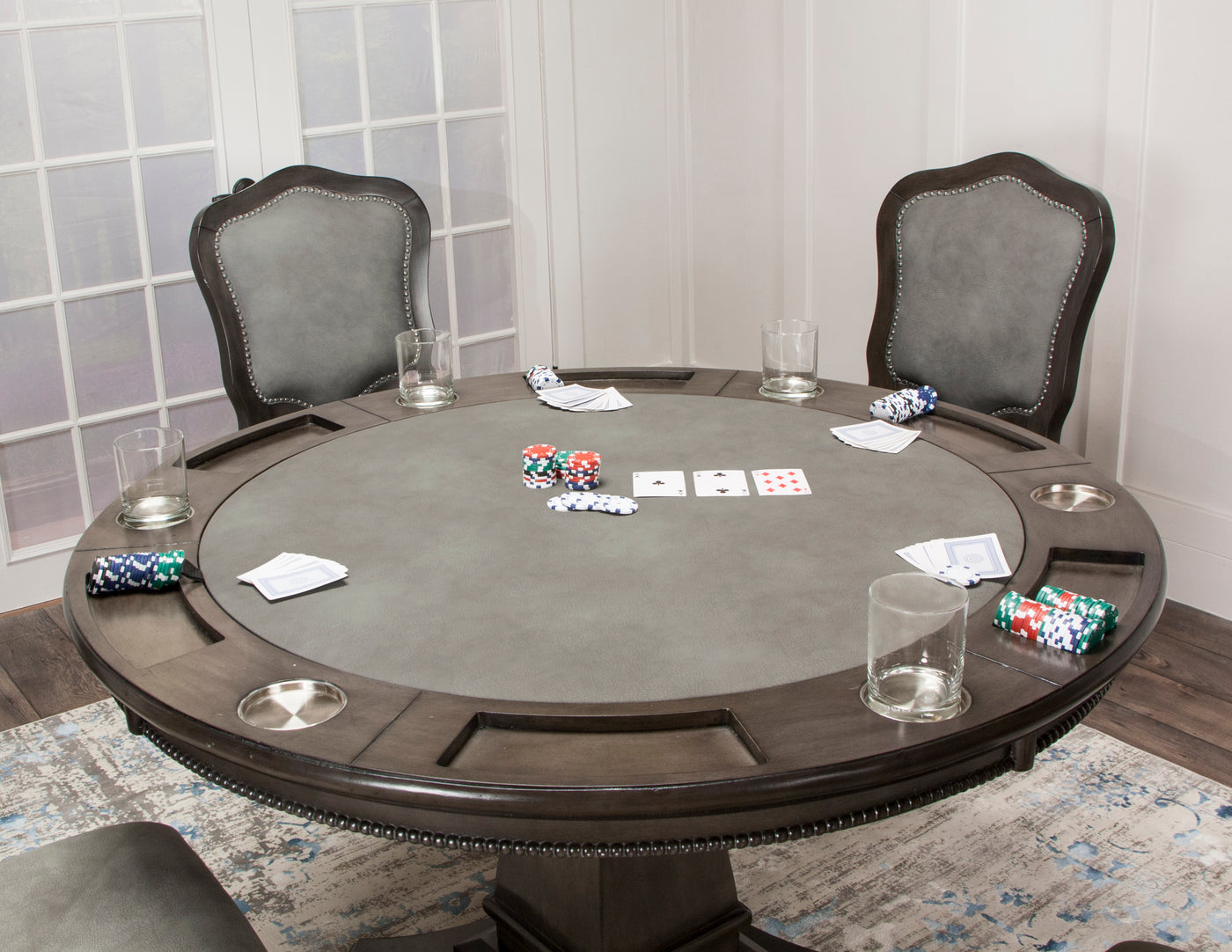 Afgang til kolbe Destruktiv Sunset Trading 5 Piece Vegas Dining and Poker Table Set | Reversible G –  Micahomestore.com
