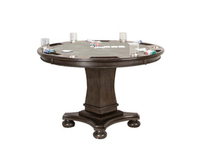 Sunset Trading Vegas Dining and Poker Table | Reversible Game Top | Gray Wood