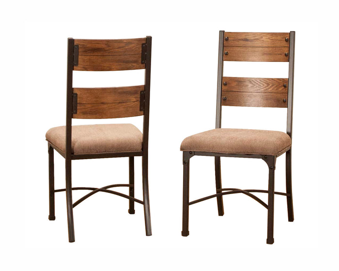 Sunset Trading Rustic Elm Industrial Side Chair | Set of 2