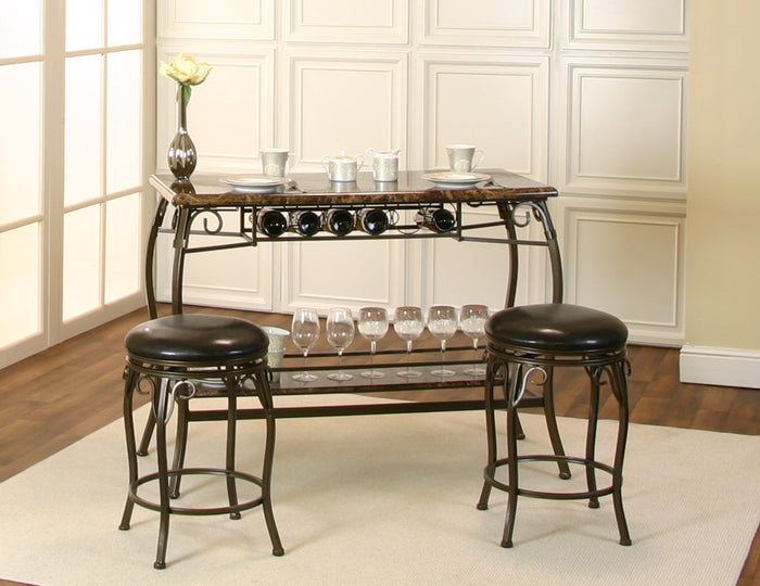 Sunset Trading Tiffany Bar with Built-In Wine Rack | Two Stools 