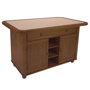Sunset Trading Nutmeg Kitchen Island | Terracotta Rose Tile Top (discontinued)