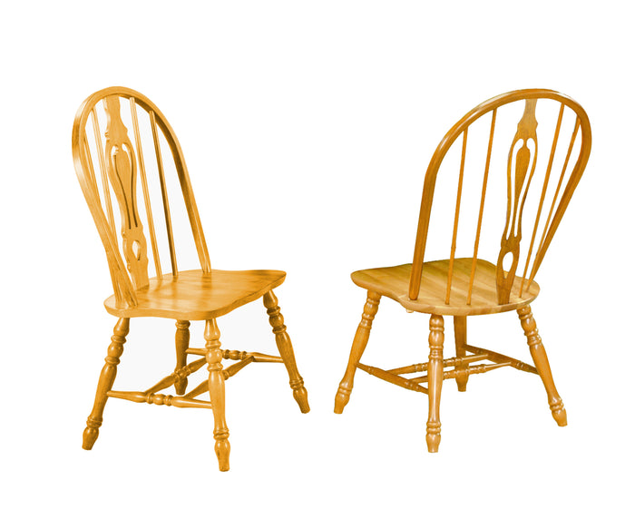 Sunset Trading Keyhole Dining Chair | Light Oak | Set of 2