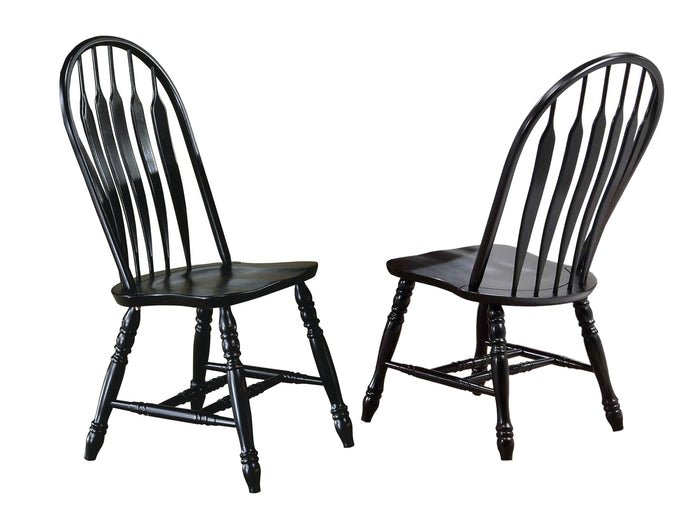 Sunset Trading Comfort Back Dining Chair | Antique Black | Set of 2