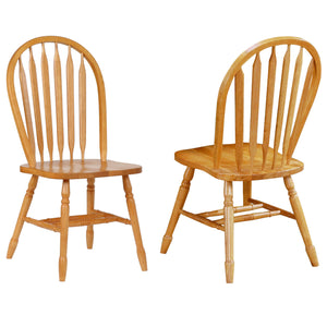 Sunset Trading Oak Selections Arrow back Dining Chair | Light Oak | Set of 2