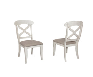 Sunset Trading Andrews Dining Chair | Antique White | Set of 2