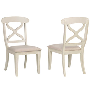 Sunset Trading Andrews Dining Chair | Antique White | Set of 2