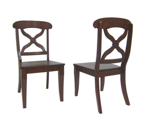 Sunset Trading Andrews Dining Chair | Chestnut | Set of 2