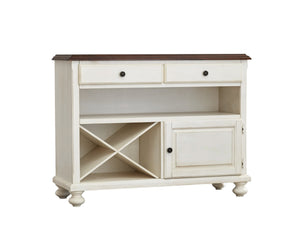 Sunset Trading Andrews Server | Antique White with Chestnut Top