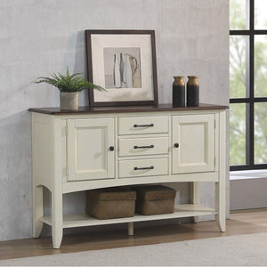 Sunset Trading Andrews Sideboard with Large Display Shelf | 3 Drawers 2 Storage Cabinets